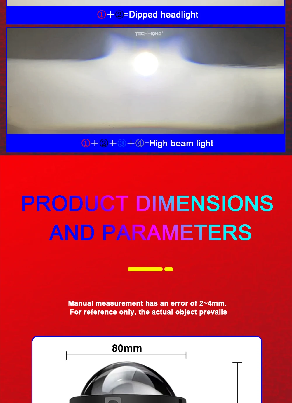 Car headlamp system bi led projector lens 3-inch double beam projection lens 126W double lamp cup LED projection lens headlights