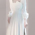 Formal Dress Women Clothing 2021 Summer Long Sleeves Square Collar Ladies Evening Formal Party Dress