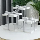 Wedding Gift New High Quality Transparent Pet Birthday Wedding Party Luxury Gift Box Transparent Tall Cake Box