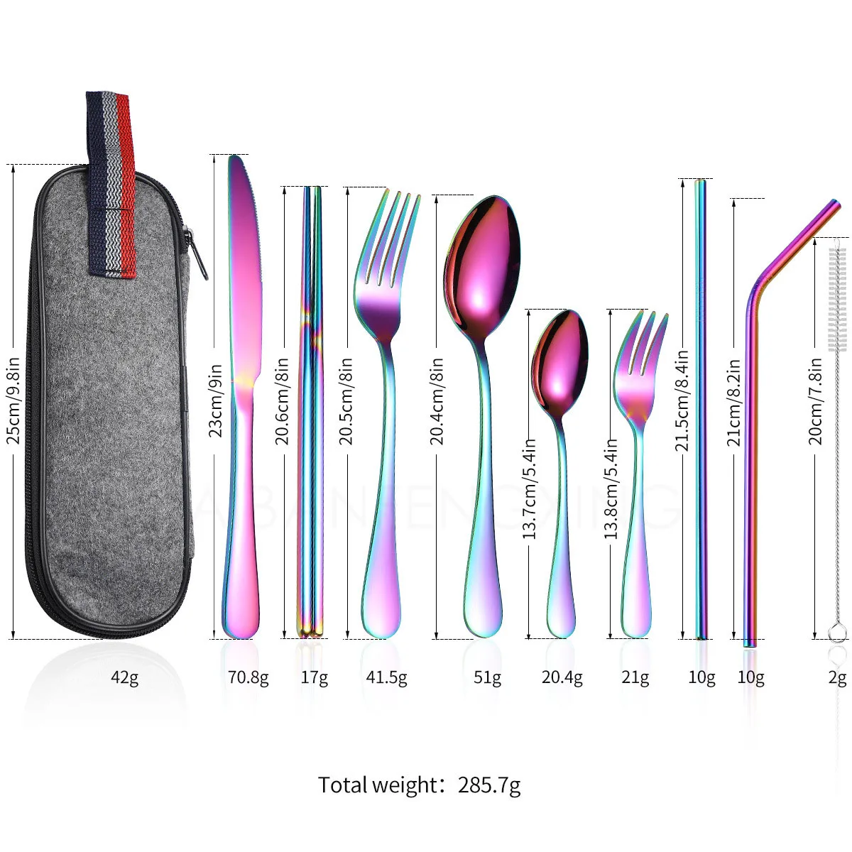 Portable Stainless Steel Cutlery Set Travel Camping Cutlery Set With