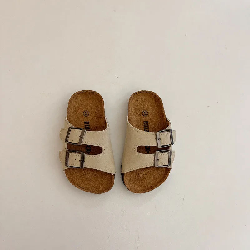 Children's Cork Slippers Summer New Boys' Fashion Slippers Baby Beach Shoes Parent Child