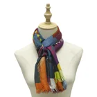 Design Scarves 2022 Wholesale In Bulk Vintage Foulards Design Logo Wool Shawls Custom Wool Scarf For Women