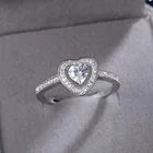 Engagement Ring Rings White Heart Crystal Zircon Stone Engagement Ring Vintage Wedding Rings