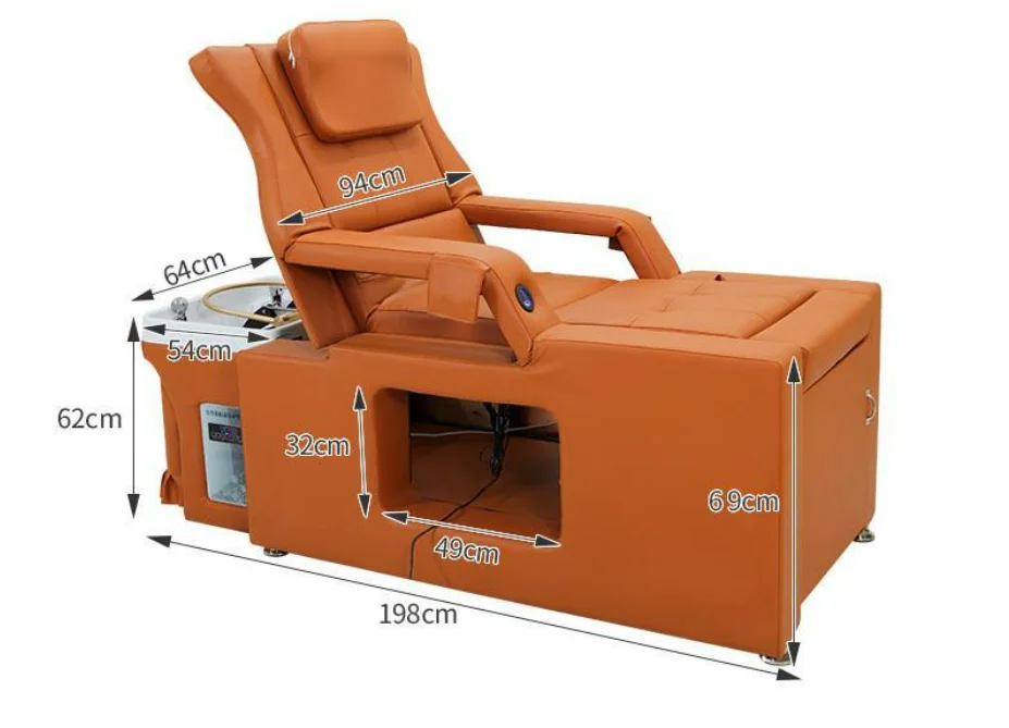 Professional Hair Washing Massage Chair Shampoo Bowl Bed Spa Heated
