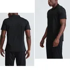 Solid Breathable Men's Short Sleeve T-shirt Solid Color Mature Collar Versatile Men's Top Yoga Suit