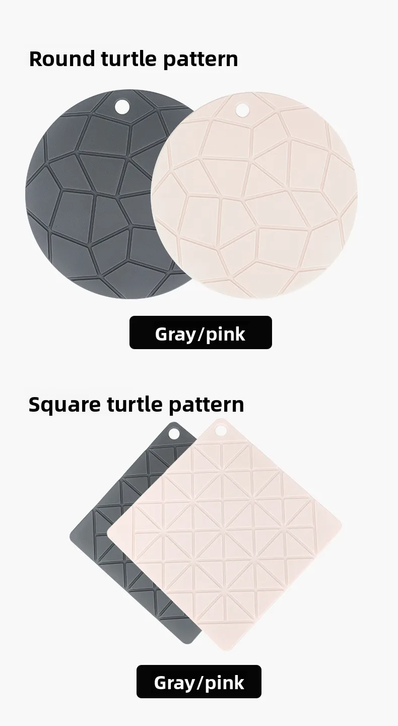 European Style High-Temperature Table Mat Modern Turtle Patterned Insulation Food Grade Silicone Coaster Thickened Pot Mat details