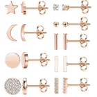 Rose Gold Earrings Custom Jewelry Rose Gold Plating Stainless Steel Earrings Studs