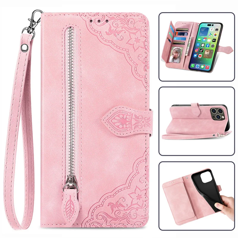 High Quality Flip PU Leather Phone Case For iPhone 15 14 13 12 11 Pro Max Xs Xr Xs Max For Samsung Galaxy S23 Ultra Wallet Case