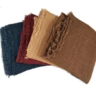 Hijab Cotton Hijab Plain Classic Fashion Plain Dyed Arab Muslim Winkle Cotton Hijab For Women