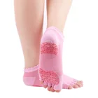 Colors Wholesale 3 Colors Pink Blue Grey Low Cut Toeless Custom Non Slip Grip Yoga Socks No Show