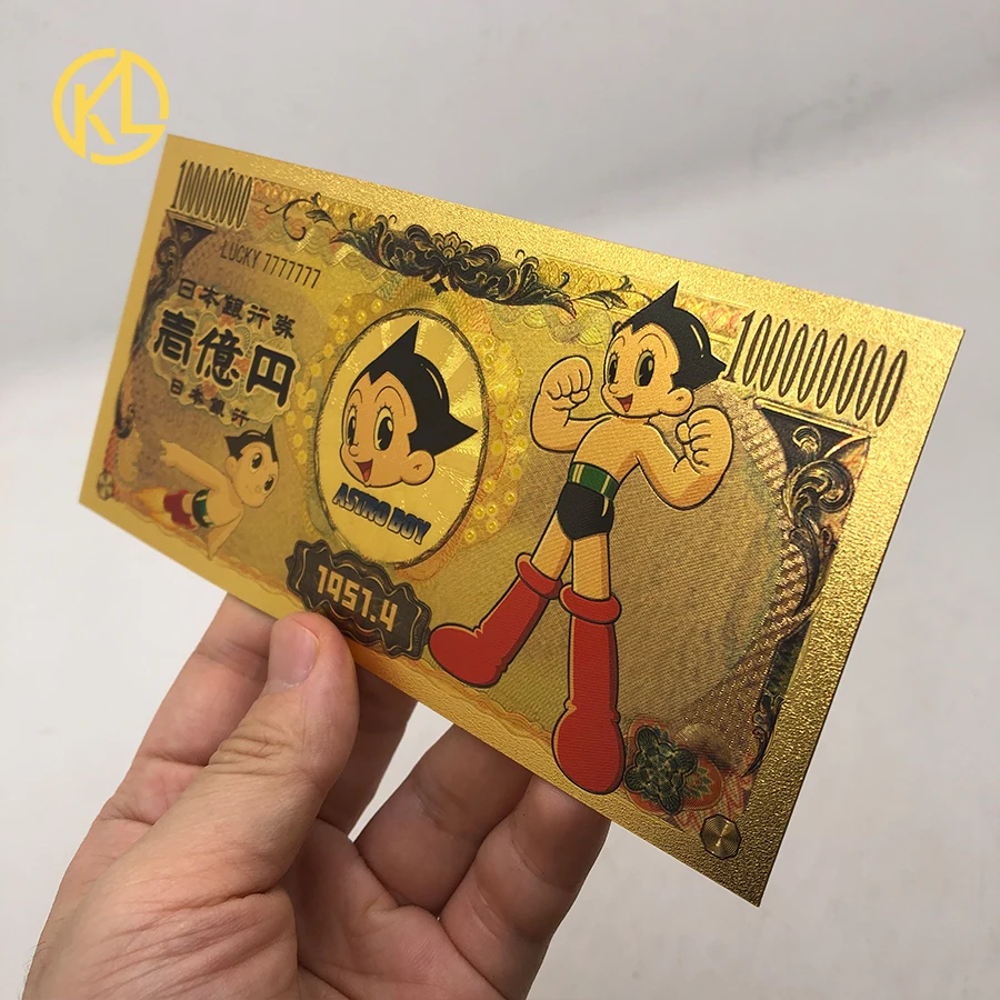Cool Game Playing Money Japanese Anime Cartoon Astro Boy Tetsuwan Atom Gold  Plastic Banknote Cards For Collection Birthday Gifts - Buy Astro Boy,Anime  Banknote,Gold Banknote Product on 