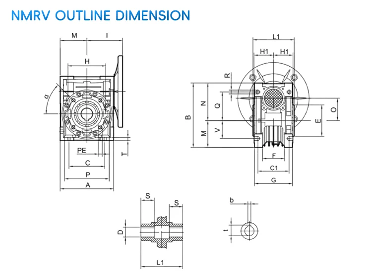 product direct sale aluminum shell worm gear speed reducers rv30 40 50 63 75 90 110 130 150nmrv customized odm supported-8