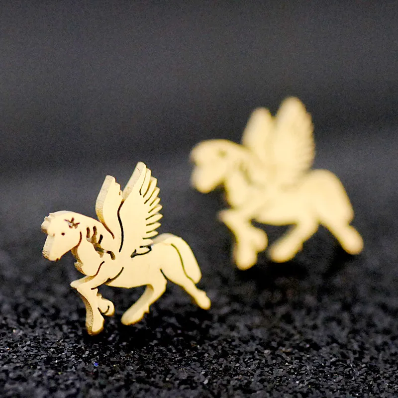 Gold Set Jewellery Dubai Brazilian Plated Sets India Stainless Steel Letters Initial Pegasus Unicorn The Fly Horse Jewelry Set