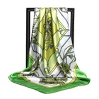 Silk Scarf Factory Direct Wholesale Bufanda Custom Made Luxury Multicolor Paisley Twil Imitated Silk Square Scarf