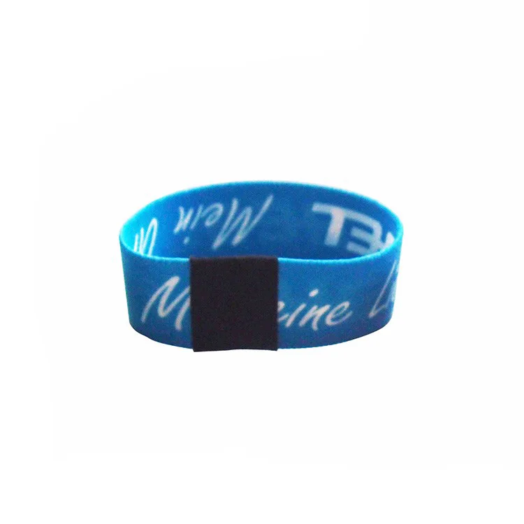 rfid recycle cloth fabric bracelet custom logo woven polyester elastic wristband for access control-6