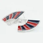 Silver Red And Earrings Earringssilver Red Earrings Fashion Sterling Silver Jewelry Red And Blue Cz Fan Shape Earrings