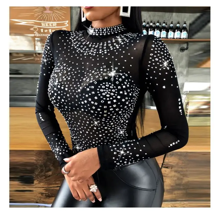 beaded bodysuit long sleeve