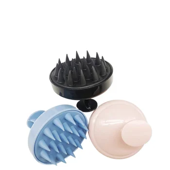 Waterproof Flexible Silicone Hairbrush with ABS Handle Scalp Massager Shampoo Brush that Guards against Static Electricity