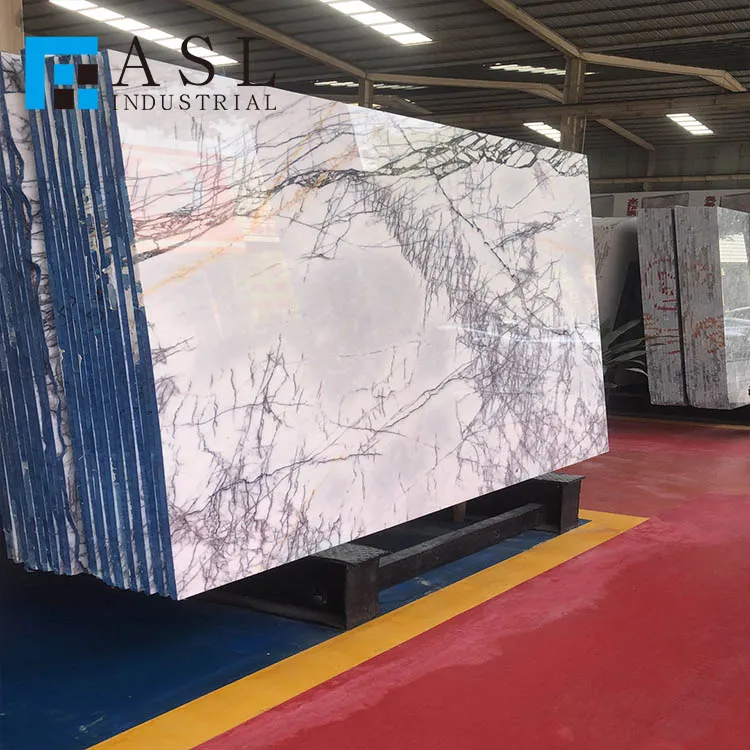 Beautiful best quality hot sale natural Turkish lilac marble slabs with purple veins marbre milac lilas tile