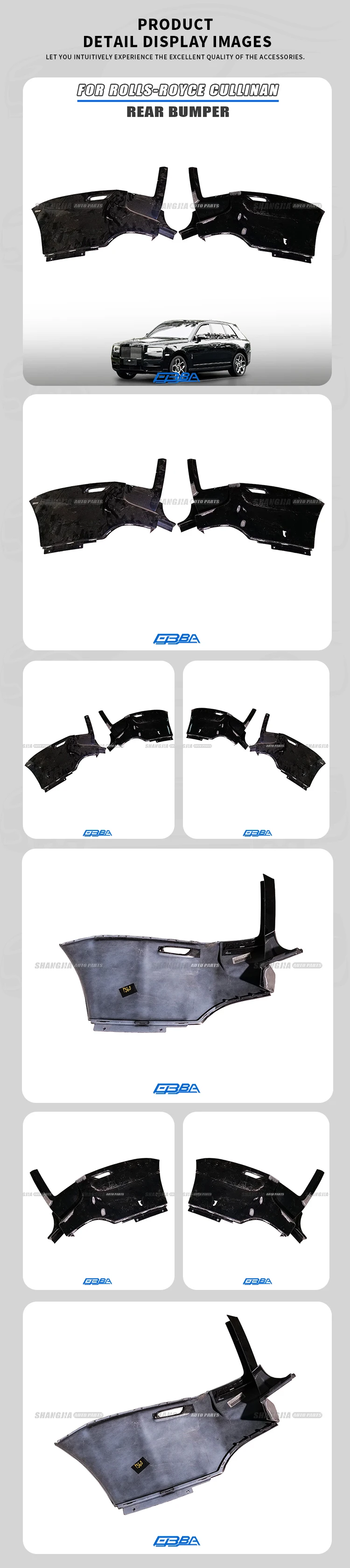 product 2025 hot sale auto accessories pp plastic rear bumper for rolls royce cullinan oe 51127478203 51127478204554-2