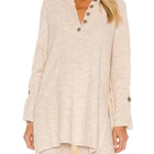 Oversize Partial Front Button Closure Pullover Set