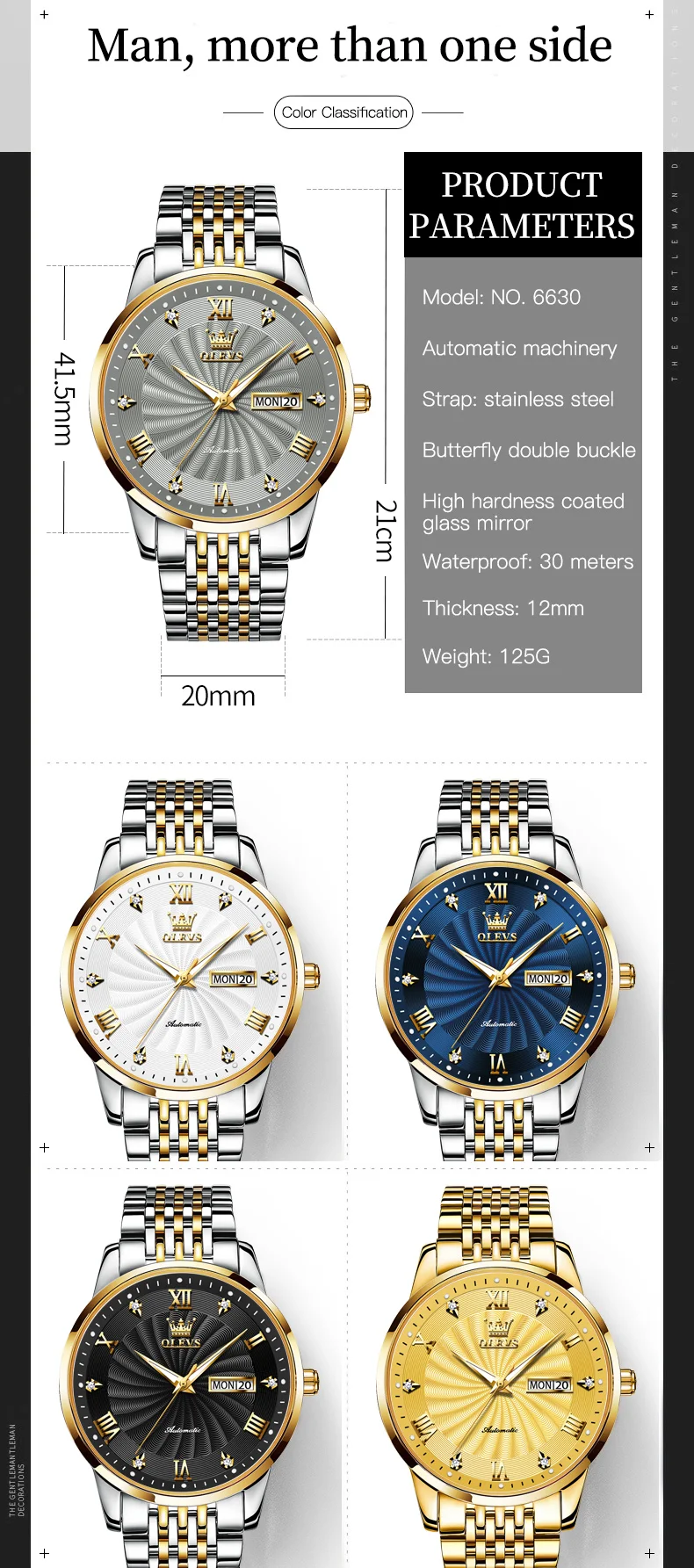 OLEVS 6630 Gold Luxury Automatic Men’s Watch