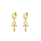 Hanging Gold Earrings Earrings Mens Earrings Earring Wholesale Hanging 14k Gold Large Cross Ankh Hoop Earrings For Men