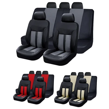 Car Seat Cover Cushion Full PVC Four-Season Universal Car Seat Cover Universal 9Pcs Full Car Seat Cover