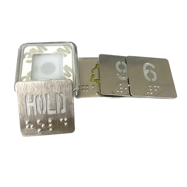 Stainless Steel Elevator Button Faceplate with Customized Characters and Square Shape for Modern Elevators