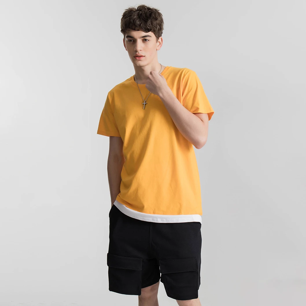 New Design 200g 100% Cotton Leisure Fashion T-shirts Unisex Solid Color Customize Logo T-shirts Stylish T-shirts For Men