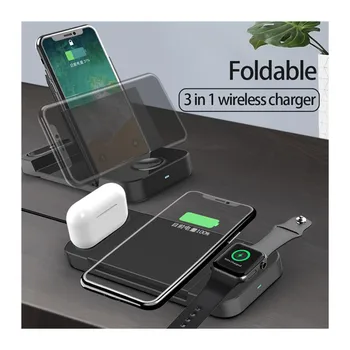 Newest 15W foldable fast station folding wireless charger 3 in 1 for apple for iphone 13 pro max folding 3 in 1 wireless charger
