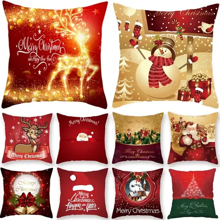 OEM/ODM  Christmas Pillow Cases Christmas Decor Throw Pillow Covers Plush Pillow Cover Christmas Led Cushion Cover
