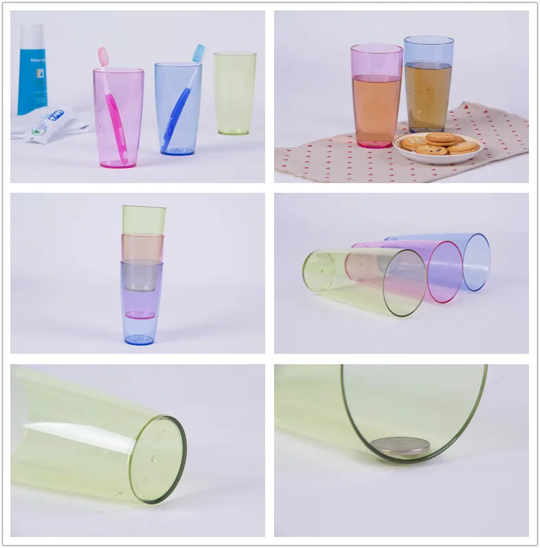 0.38L Popular Plastic Transparent Milk Water Cup Round Cup With Big Capacity