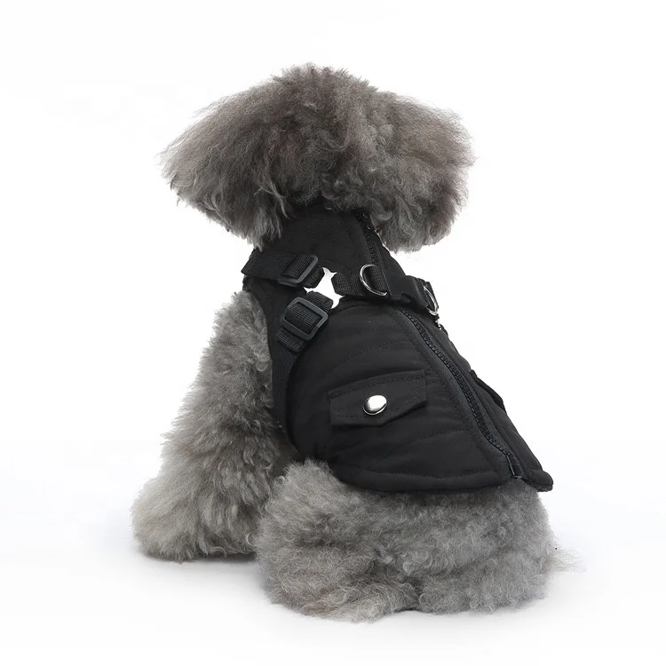 Dog Clothes Winter Small Dog Pet  Coat with Harness Pet Warm Jacket Labrador Chihuahua French Bulldog Puppy Large Dog Costume