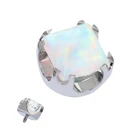 Piercing Jewelry ASTM F136 Titanium Piercing Jewelry Threaded Labret Prong Set Opal End Stud Piercing Jewelry