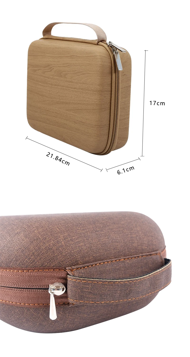 Factory Customized Eva Black Hard Travel Leather Storage Portable Zipper Earphone Headphone case Bag factory