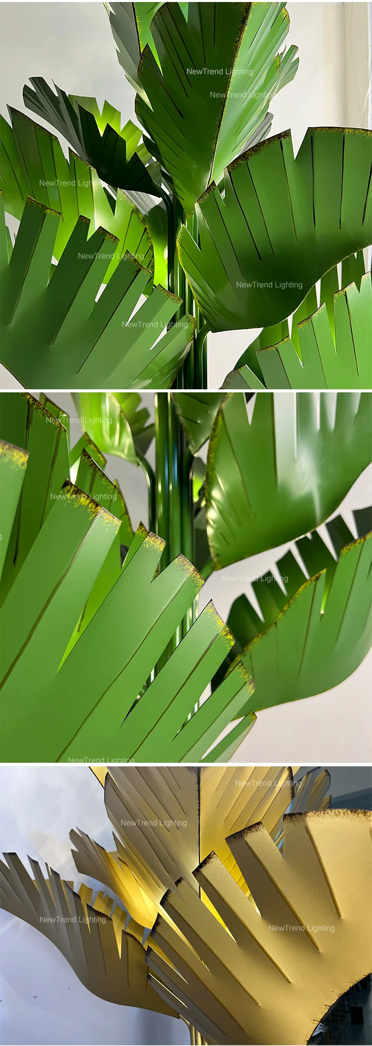LC-C077 Unique Decoration Lamp Custom Nature Inspired Lamp Banana Leaf LED Chandelier Tree Light supplier