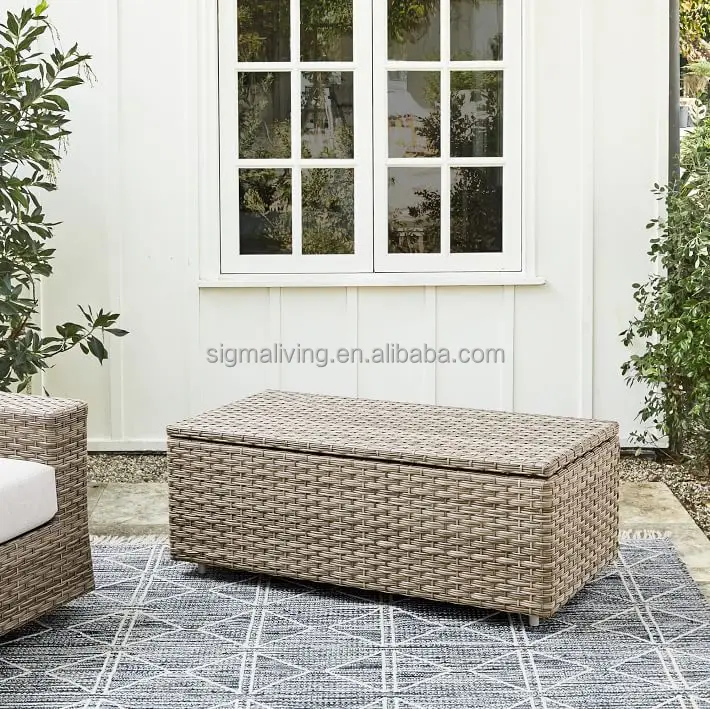 Wicker garden sets outdoor cushion storage box furniture storage trunk