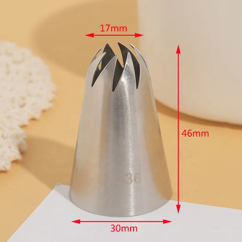 #336 DIY Super Large Size 1pcs Kitchen Accessories Food Baking Tools Stainless Steel Baking Tools Rose Petal Piping Nozzle Tips