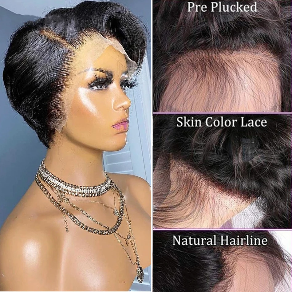 Perruque Pixie Cut Curly Wig Human Hair Pixie 13x1 Short Curly Bob 99j Burgundy Raw Indian 13x4 Pixie Wig With Baby Hair