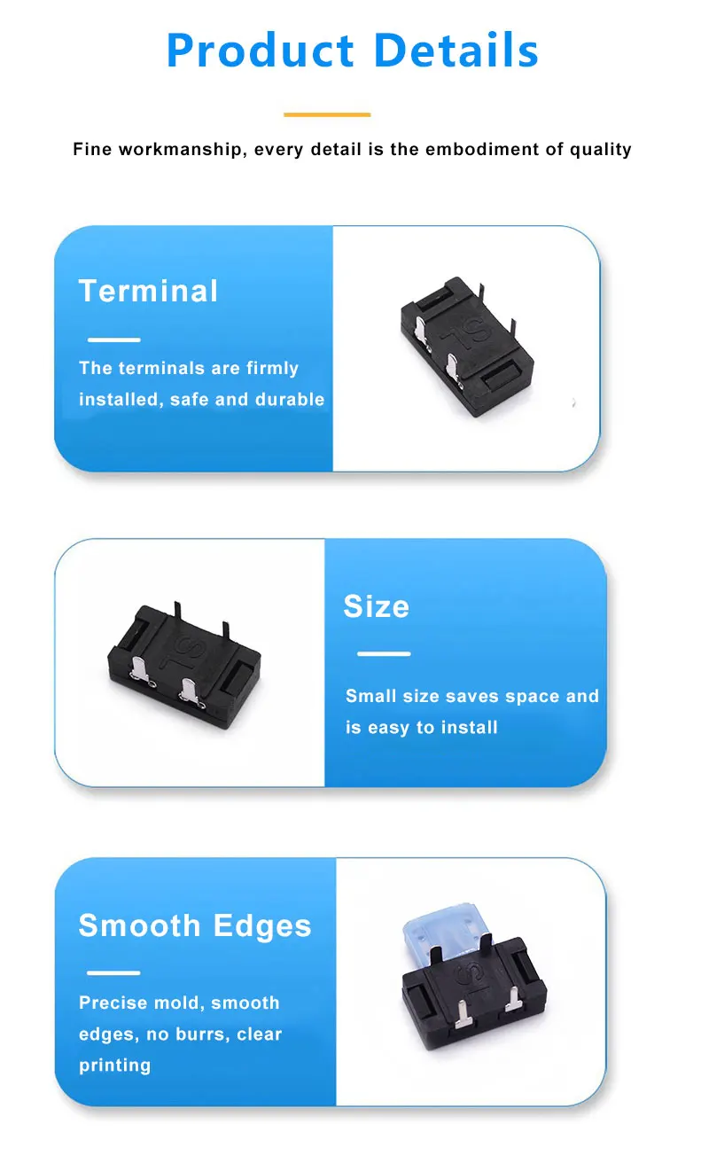 SL-26A Model 15A Max Current PA66 Material PCB Mount Blade Fuse Holder for Automotive Applications