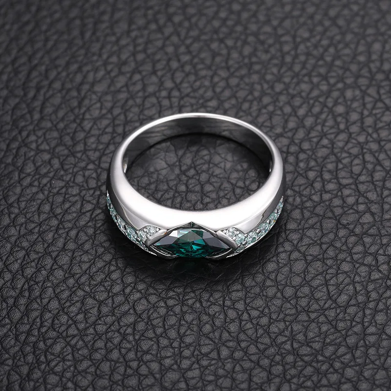 Eye of Horus Moissanite Ring Sterling Silver 925 Jewelry Pass Diamond Tester Green Moissanite Ring