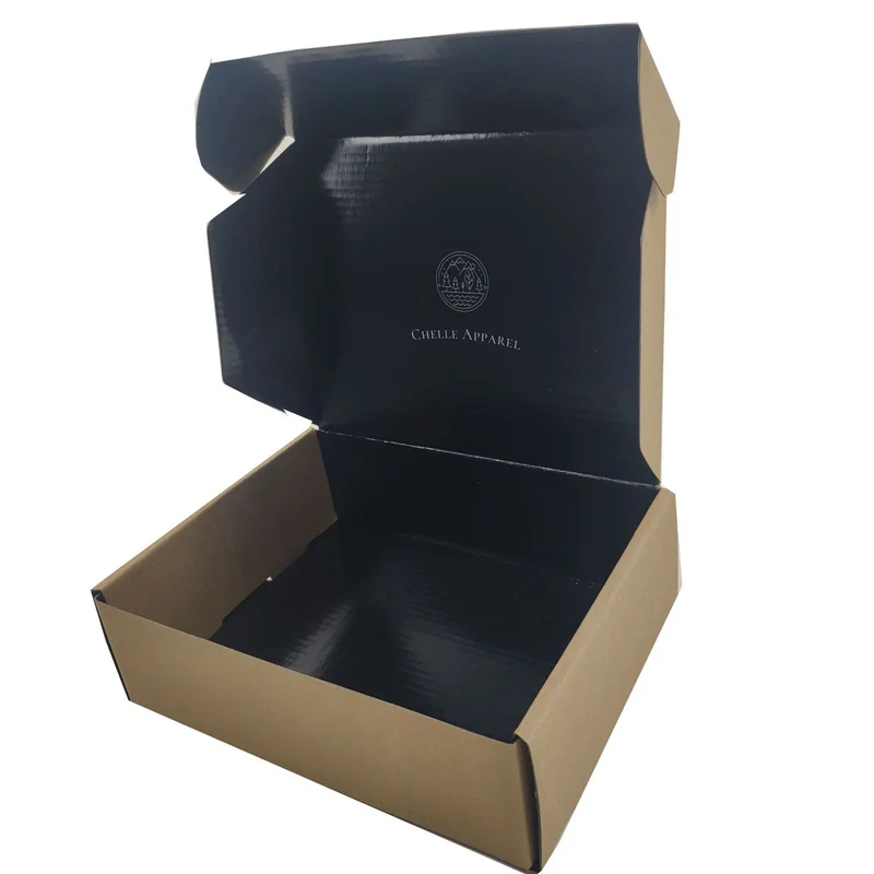 Custom Black Corrugated Shipping Mailer Box Multifunctional Eco Friendly details