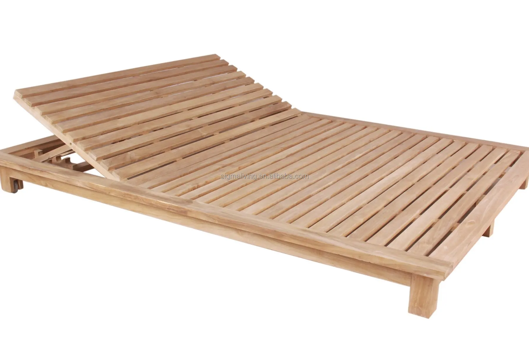 Outdoor patio garden sets daybed teak furniture double sun lounger with wheels