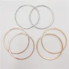 Hoop Silver Plated Big Round Thin Rhinestones Stainless Steel Big Crystal Hoop Earrings Women