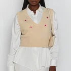 Women's Vest Spring And Autumn New Korean Women's Vest Embroidered Short Knit Vest Sweater