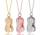 Necklace Pearl Pearl Cartoon Peanut Shaped Zircon Necklace Half Round Pearl Jewelry Necklace