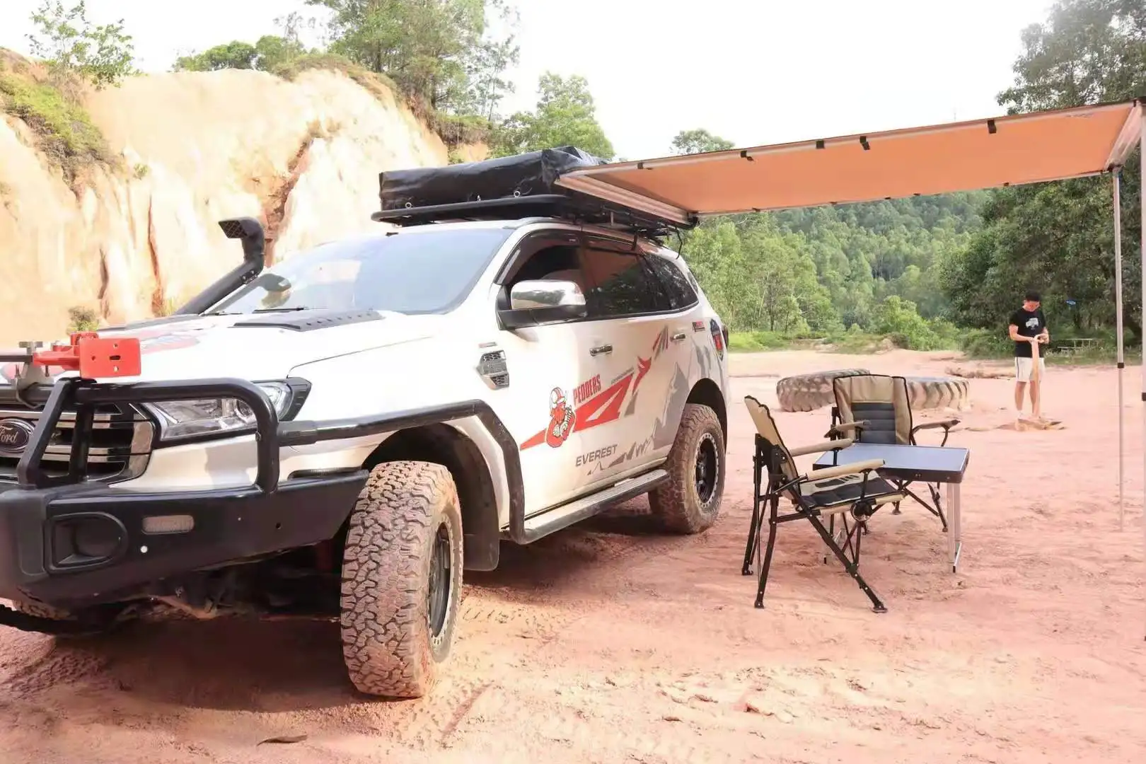 AW-2020 JP heater Camping Car Truck Side Tent Waterproof Canvas Side Sunshade Tent