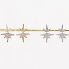 Star Stud Wholesale Luxury Crystal Shiny Zircon Brass Sterling Silver Post Fancy Star Shape Stud Earrings