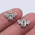 Silver Charms Charms 200pcs/bag 11x14mm Antique Silver Plated Zinc Alloy Bee Charms Pendants ABD-C14466